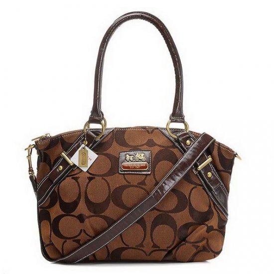 Coach Madison Signature Medium Coffee Satchels EIT - Click Image to Close